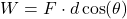 W = F \cdot d \cos(\theta)