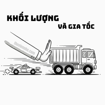 Minh họa Định luật 2 Newton: cùng một lực đẩy tác dụng lên hai xe đồ chơi, chiếc xe nhẹ hơn tăng tốc nhanh hơn nhiều so với chiếc xe nặng hơn.