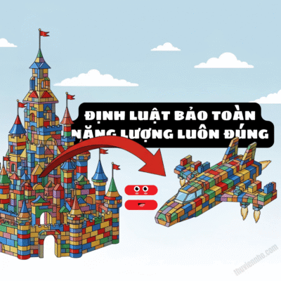 Một tòa lâu đài bằng LEGO được tháo ra và lắp lại thành một chiếc phi thuyền với cùng số lượng mảnh ghép.