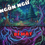 Minh họa mạng lưới giao tiếp rễ cây phát sáng trong rừng.