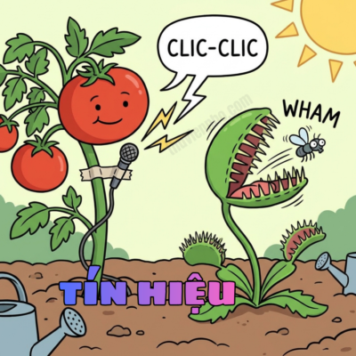 Minh họa thực vật phát ra xung điện và âm thanh siêu âm.