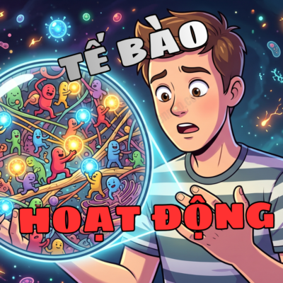 Một người ngạc nhiên nhìn vào bàn tay khi thấy các công nhân vi mô đang hoạt động chăm chỉ bên trong tế bào da